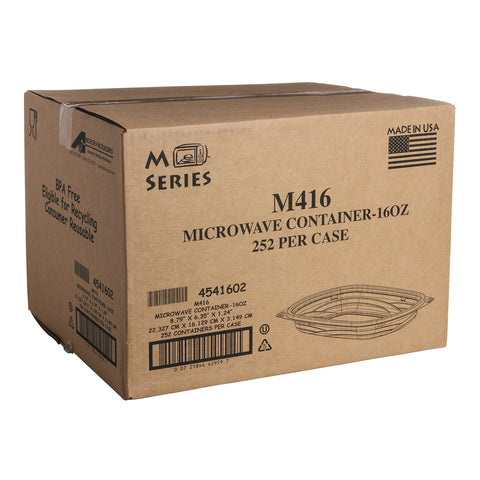 Container Plastic Black Rectangular M416 16 Oz