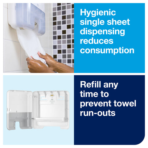 Tork® Express DISPENSER HAND TOWEL MULTIFOLD MINI ELEVATION WHITE