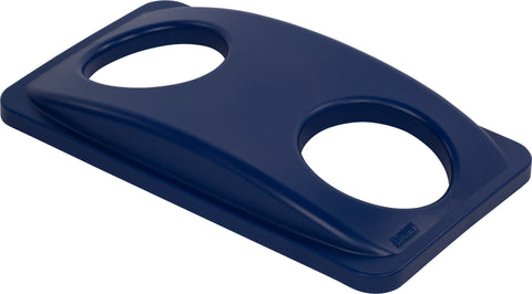Carlisle LID TRIMLINE™ RECTANGLE RECYCLE W/ BOTTLE & CAN RECEPTACLE BLUE 15 & 23 GAL