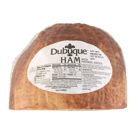 Dubuque HAM BONELESS HALF NATURAL SHAPE WATER-ADDED UNSMOKED FROZEN BROWN SUGAR PO