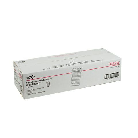National Checking Company Carbon Backed Guest Check Board - 2 Part Green, 15 Line, 4.20 x 8.25 inch -- 2500 per case.