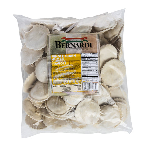 Bernardi Whole Grain Jumbo Cheese Ravioli Pasta, 5.2 Pound -- 2 per case
