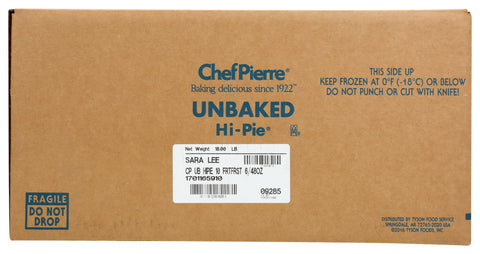 Sara Lee Chef Pierre Unbaked Fruits of the Forest High Pie, 10 inch -- 6 per case.