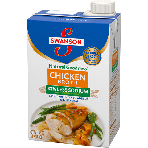 Swansons Natural Goodness Chicken Broth, 48 Ounce -- 8 per case.
