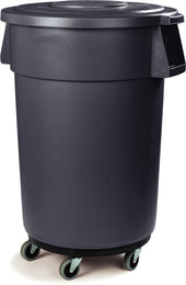 Carlisle CONTAINER WASTE BRONCO™ ROUND W/ DOLLY GREY 44 GAL