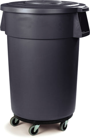 Carlisle CONTAINER WASTE BRONCO™ ROUND W/ DOLLY GREY 44 GAL