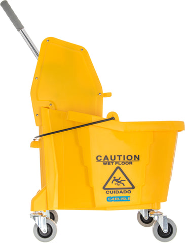 Flo-Pac® BUCKET MOP COMMERCIAL W/ DOWN-PRESS WRINGER YELLOW 35 QT