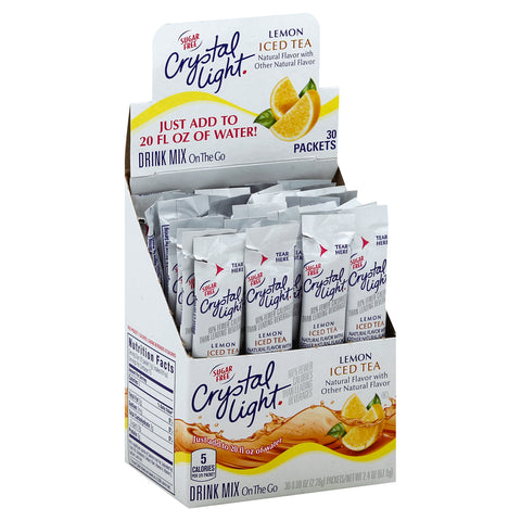 Krafts Crystal Light On The Go Iced Tea Drink 20 Ounce, 30 per pack -- 4 packs per case.