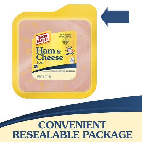 Kraft Oscar Mayer Square Ham and Cheese Loaf, 16 Ounce -- 12 per case.