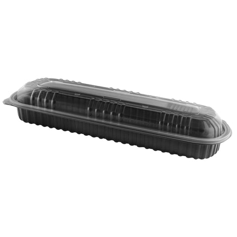 Anchor Packaging Polypropylene Black and Clear Hinged Container, 32 Ounce Capacity -- 100 per case