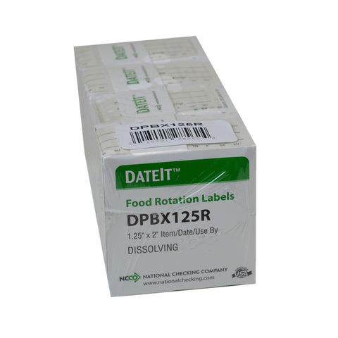 National Checking LABEL ITEM/DATE/USE BY DISSOLVING .25X2