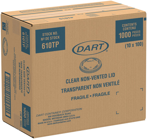 Lid Plastic Clear Non-vented For Cups Tp9d, Tp10d, Rtp9d, Rpt10d
