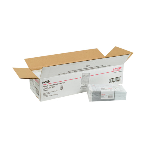 National Checking Company Carbon Backed Guest Check Board - 2 Part Green, 15 Line, 4.20 x 8.25 inch -- 2500 per case.