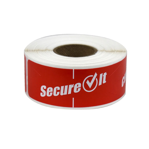 National Checking Secure It Red Permanent Label, 1 x 3 inch -- 2 rolls per case