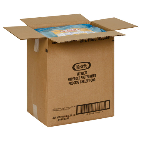 Kraft Velveeta Feather Shred Cheese, 5 Pound -- 4 per case.