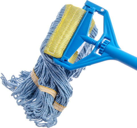 Flo-Pac® MOP SMALL LOOPED-END W/ YELLOW BAND BLUE