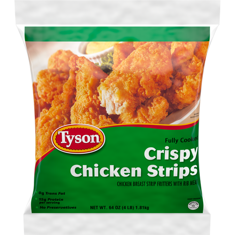 Tyson® CHICKEN BREAST STRIPS CRISPY HOMESTYLE BREADED, FRITTER, FC, CASH N' CARRY PACK 10043730928