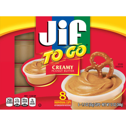 Jif To Go Creamy Peanut Butter Cup, 12 Ounce -- 6 per case