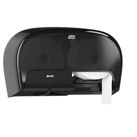 Tork Black High Capacity Bath Tissue Roll Dispenser for OptiCore, 16.62 x 5.25 x 9.93 inch
