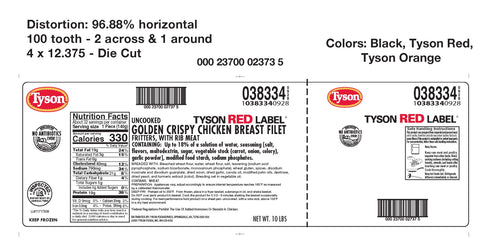 Chicken Breast Fillet Fritter Breaded Golden Crispy 5 Oz 38334-0928
