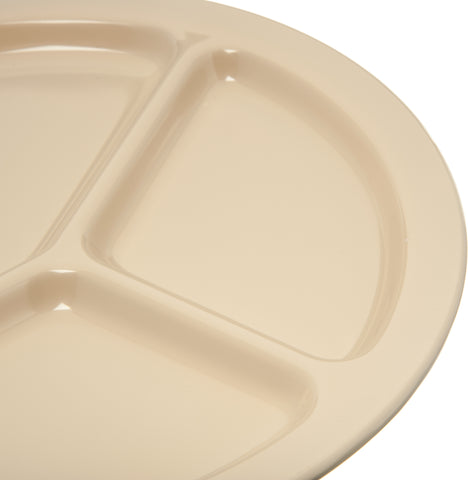 Carlisle PLATE KINGLINE™ MELAMINE TAN 3-COMPARTMENT 10