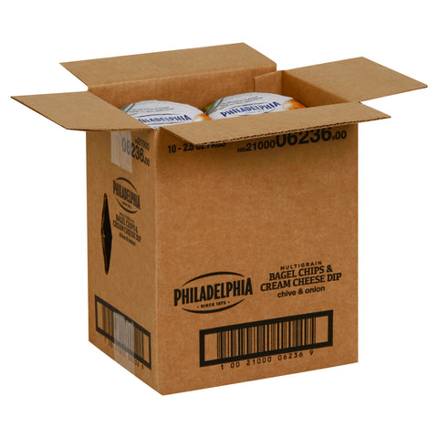 Philadelphia Chive Onion Bagel Chips and Cream Cheese Dip, 2.5 Ounce -- 10 per case.