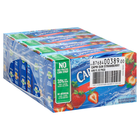 Capri Sun Strawberry Soft Juice Drink, 60 Fluid Ounce -- 4 per case.