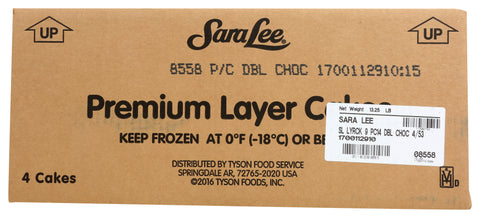 Sara Lee Frozen CAKE LAYER DOUBLE CHOCOLATE BUTTER CREAM PRE-CUT ROUND 9