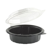 Container Plastic Hinged Black Clear Dome Gc75od 7.5