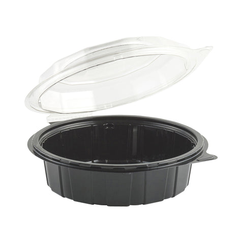 Container Plastic Hinged Black Clear Dome Gc75od 7.5