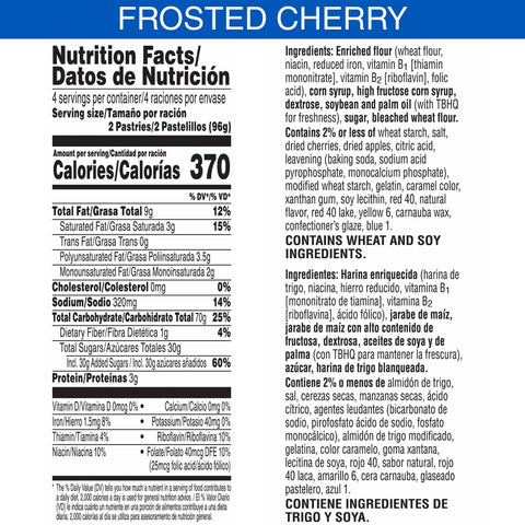 Snack Pastry Pop Tart Cherry Frosted