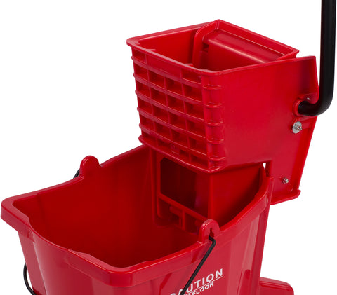 Mop Bucket W/ Side-press Wringer Red 26 Quart