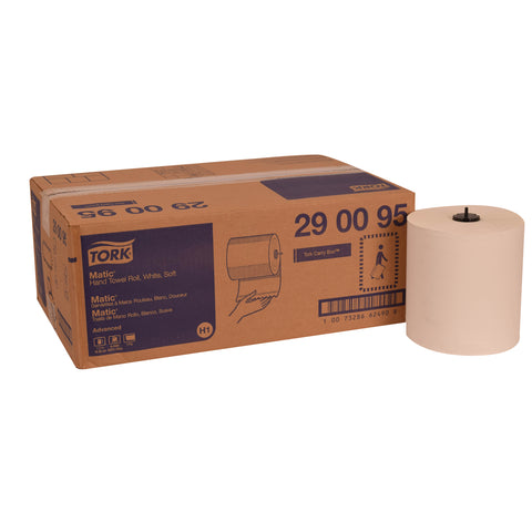 Essity Tork Advanced Soft Matic White 1-Ply Paper Hand Towel Roll, 900 Feet -- 6 per case