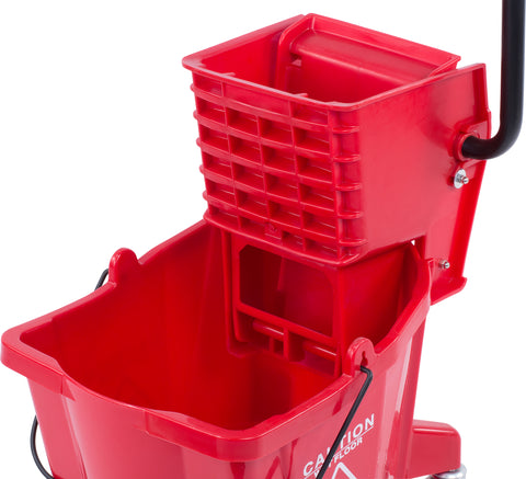 Mop Bucket W/ Side-press Wringer Red 26 Quart