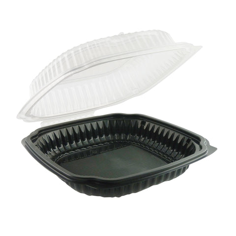 Anchor Packaging Culinary Lites  1-Compartment Black Base with Clear Anti-Fog Tear-Away Lid Clamshell, 47.5 Ounce Capacity -- 100 per case