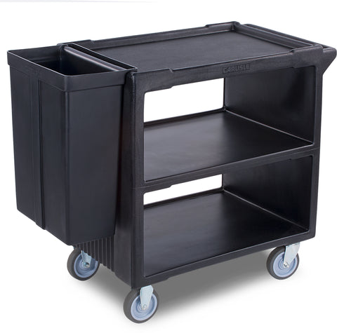 Carlisle SERVICE CART PLASTIC 3 SHELF BLACK 33X20
