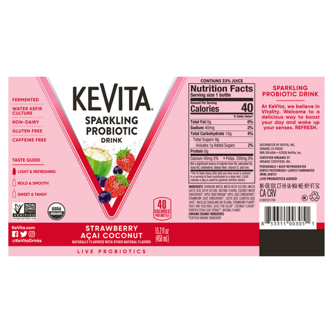 Kevita DRINK ORANGE STRAWBERRY/ACAI/COCONUT SPARKLING