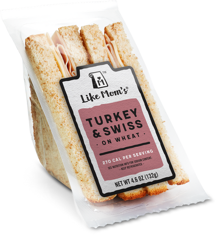 Mom's SANDWICH TURKEY & CHEESE ON WHEAT BREAD WEDGE 10000030243