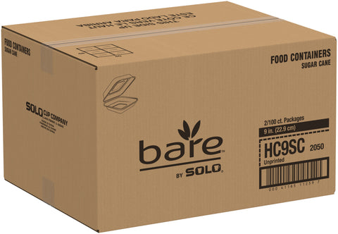 Container Sugarcane Bagasse Hinged Ivory 9