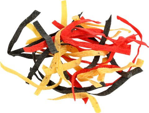 Tortilla Corn Strips Red Yellow & Blue 1/4