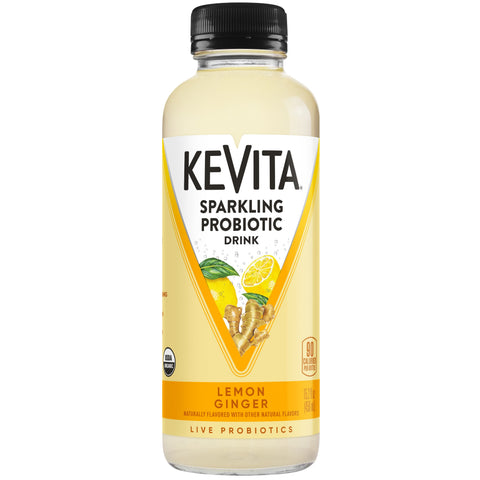Kevita DRINK LEMON GINGER SPARKLING PROBIOTIC ORGANIC GLASS BOTTLE CARBONATED