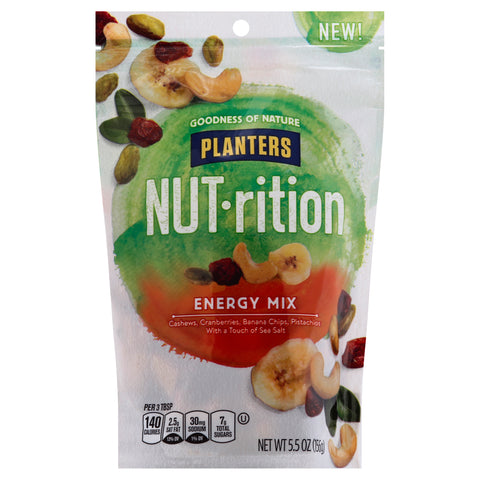 Planters SNACK NUT-RITION CASHEW CRANBERRIES BANANA CHIPS PISTACHIO & A TOUCH OF SALT ENERGY MIX