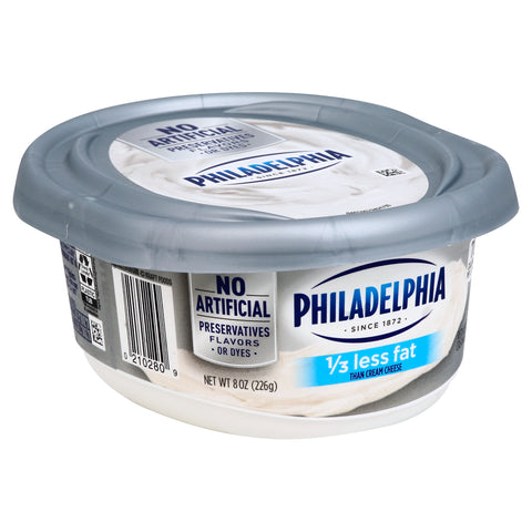 Philadelphia 1/3 Less Fat Cream Cheese, 8 Ounce -- 12 per case