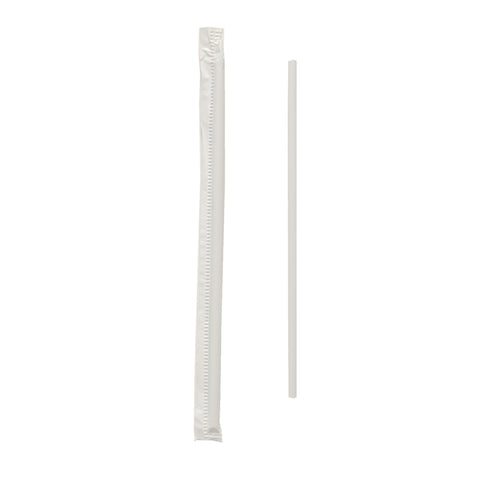 Solo® STRAW WRAPPED SLIM MILK WHITE 5.75