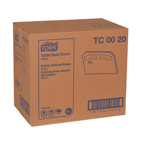 Tork White Toilet Seat Cover, 14.5 x 17 inch - 250 per pack -- 20 packs per case