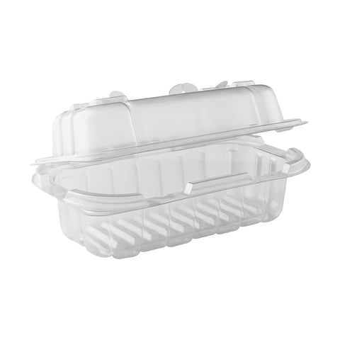 Container Plastic Hinged 6x3 Clear Crisp Food