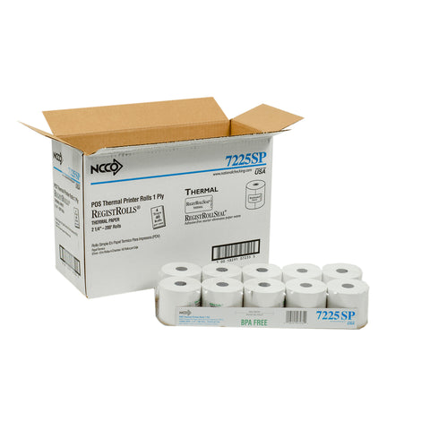 National Checking Company White 1 Ply Register Roll Tape, 2.25 inch -- 40 rolls per case