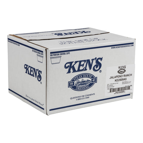 Ken's Foods DRESSING RANCH JALAPENO SINGLE SERVE CUP REFRIGERATED