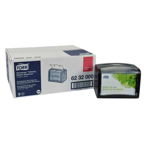 Essity Tork Xpressnap Plastic Black Tabletop Napkin Dispenser -- 4 per case