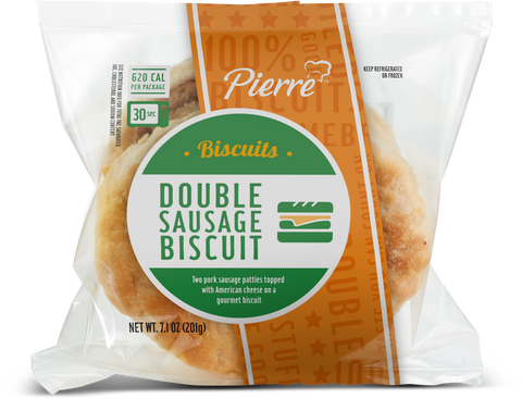 Biscuit Double Sausage With Cheese Iw 7.1 Oz 0153